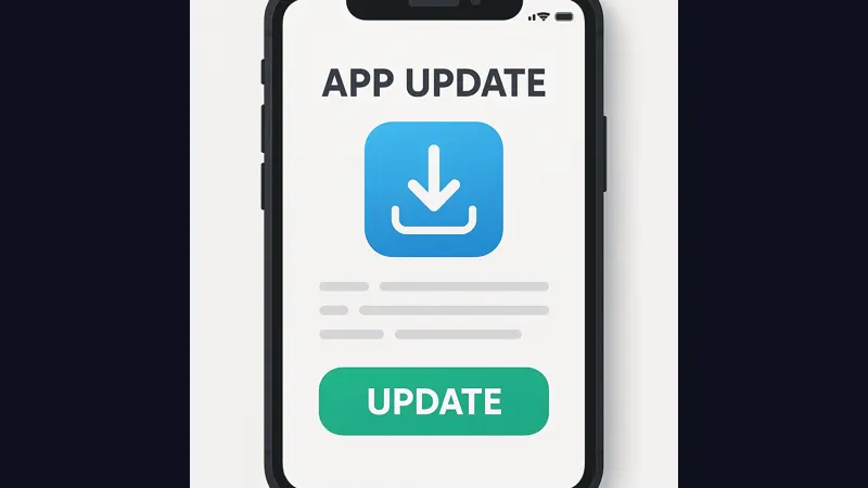 Phone showing an app update ready to install